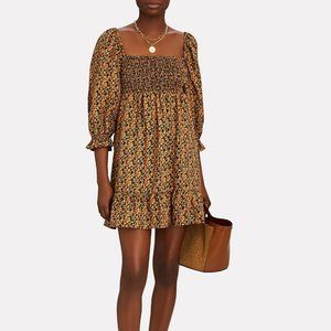 FAITHFULL THE BRAND Elira Smocked Floral Mini Dress